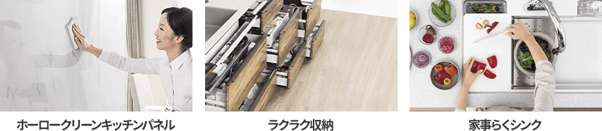 ホーロークリーンキッチンパネル ラクラク収納 家事らくシンク