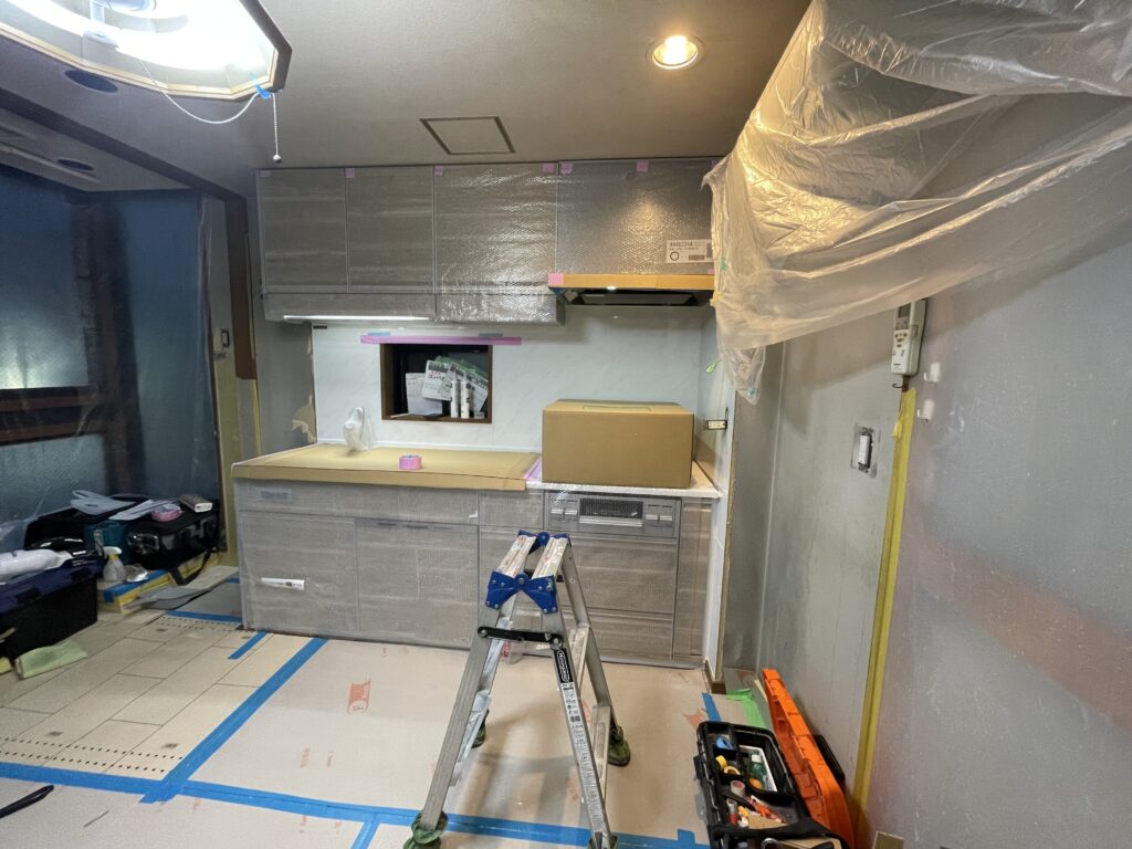 新規キッチンの取付完了