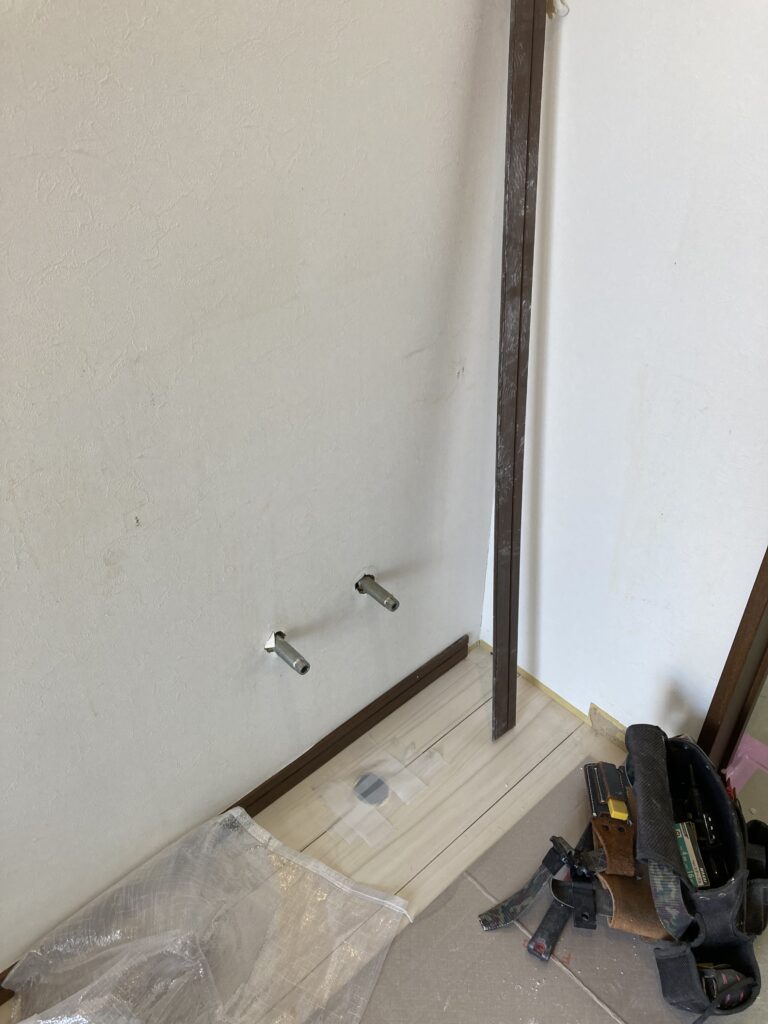 手洗い配管設置