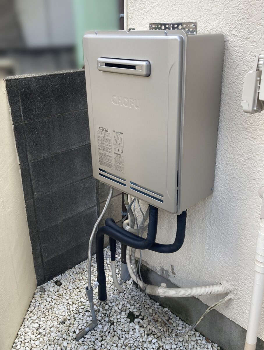 同時使用で湯量が減り、、、サイズUPで快適に　給湯器とガスコンロ交換